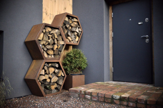 Holzlager Corten 8