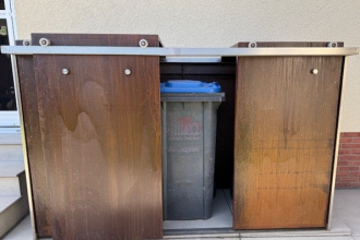 Müllbox Corten für 3 x 240 L Tonnen 1