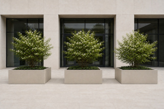 Pflanzkuebel hochbeete fiberglas quadratisch beige