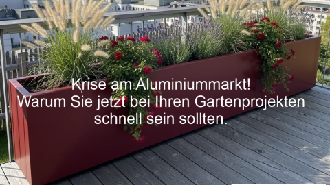 Pflanzgefäß Aluminium RAL 3005 mit Boden 1