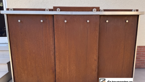 OOLEX Müllbox SUDEX Corten für 3 x 240 L Tonnen